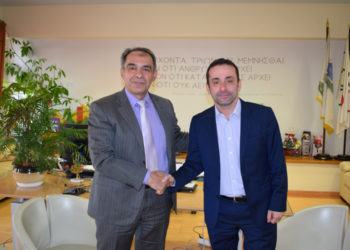 Γιώργος Ιωακειμίδης, Πρόεδρος Π.Ε.Δ.Α. και Γιώργος Μαρκόπουλος, Δήμαρχος Γαλατσίου